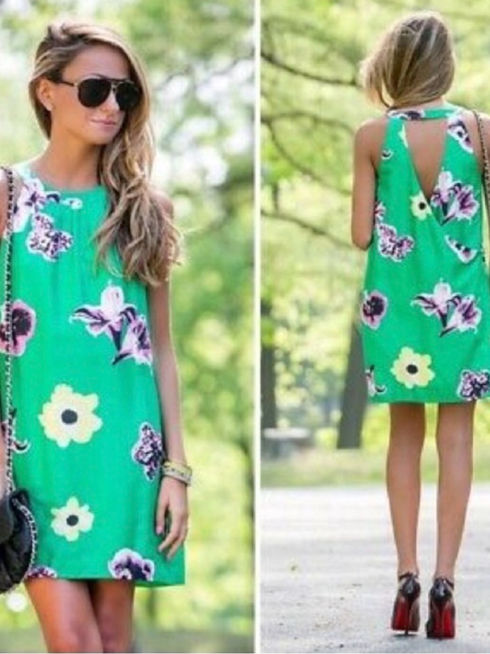 J Crew Punk Floral Swoop Dress size 2 green 100 silk lined